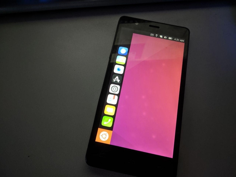 Teléfono BQ corriendo UBports